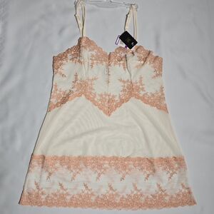 Wacoal Cream and Peach Lace Chemise Size XXL NWT